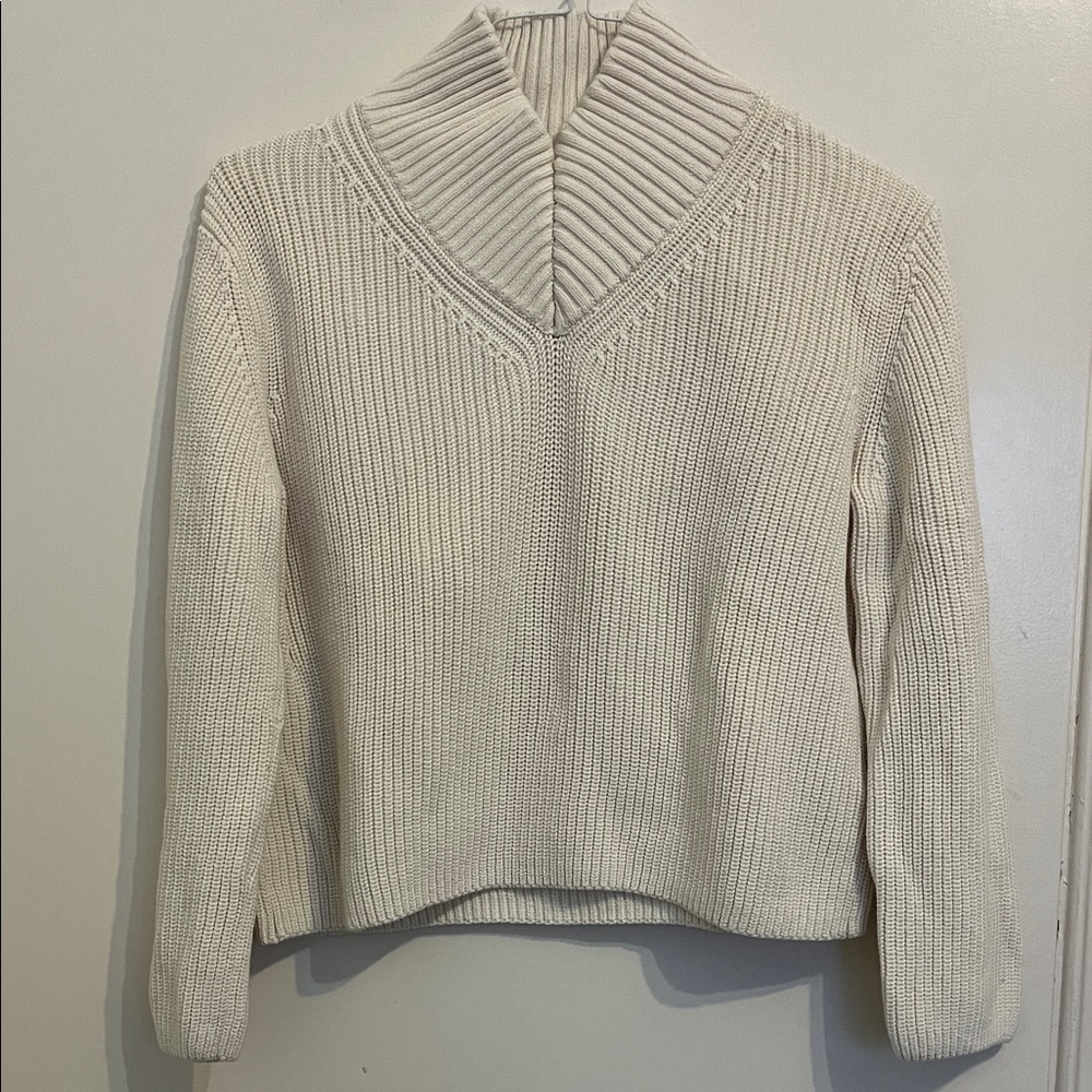 Massimo Dutti Cream Cowl Neck Sweater
